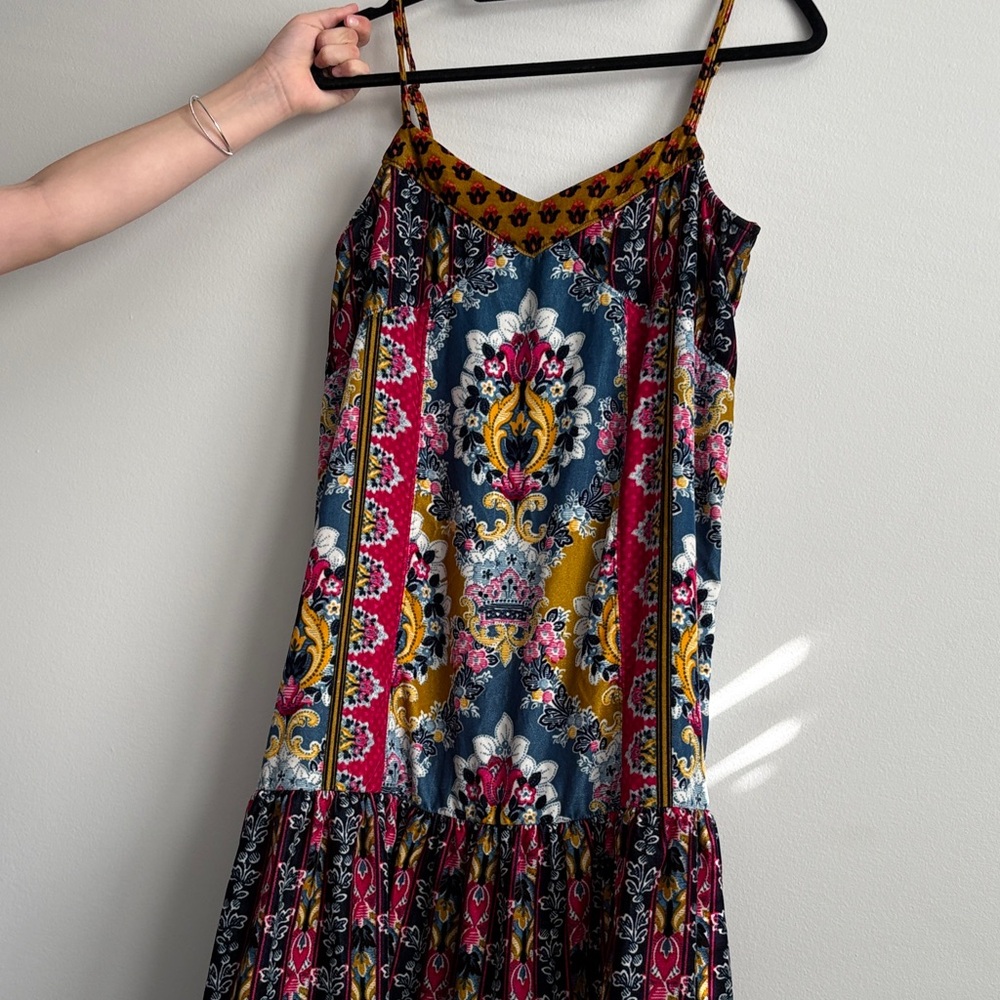 Anthropologie Vibrant Floral Midi Dress